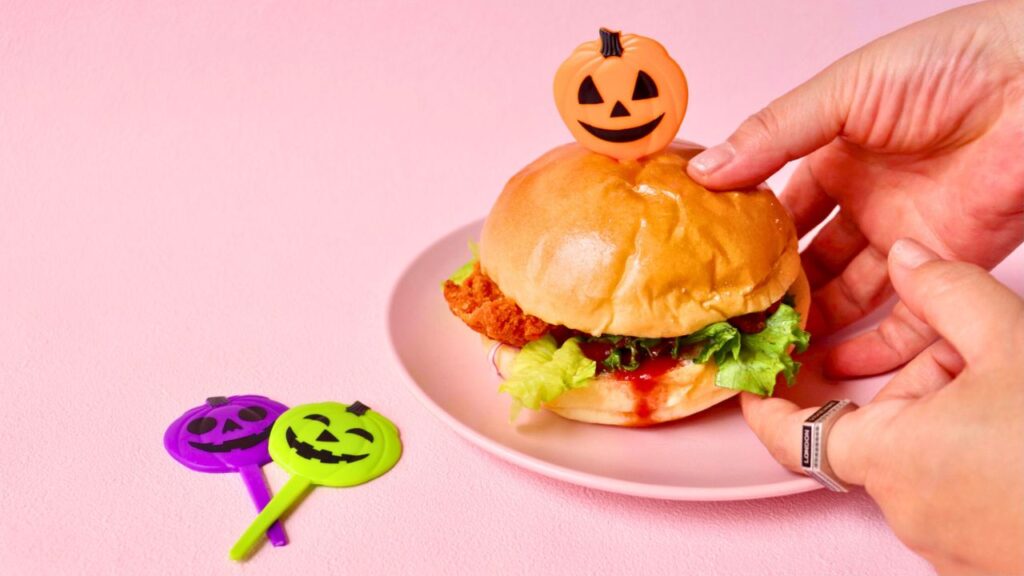 ハロウィンのハンバーガーデコレーション