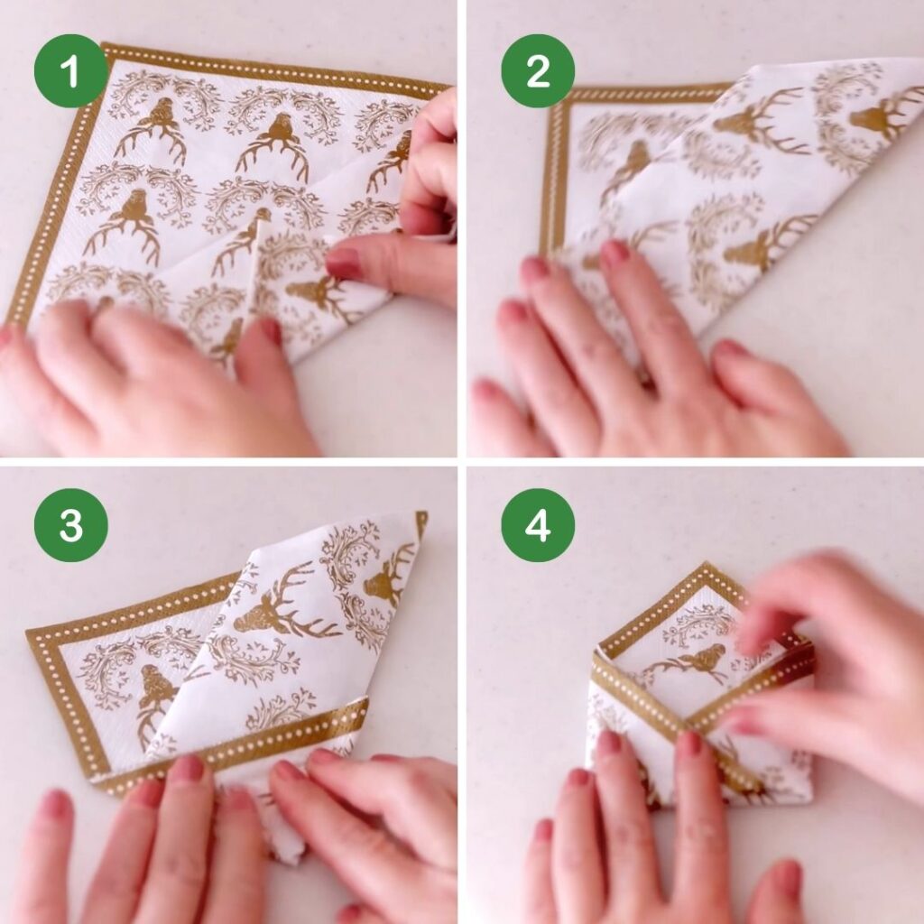 クッキーホルダー紙ナプキンの折り方