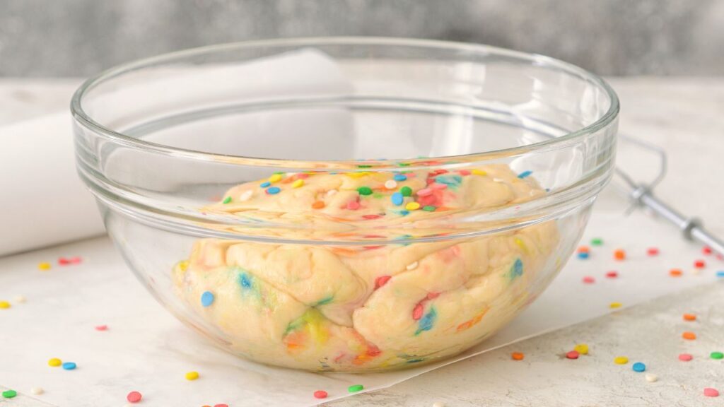 スプリンクルを混ぜたクッキー生地