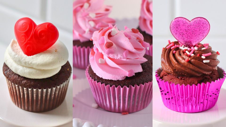 バレンタインカップケーキの簡単デコレーション