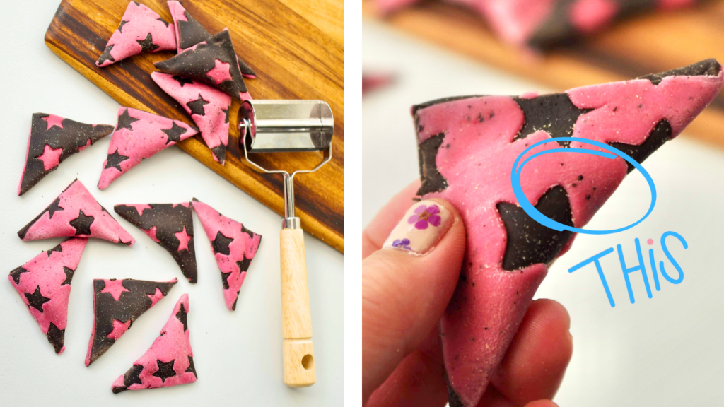 ドラゴンフルーツの粒が目立ったパスタ生地