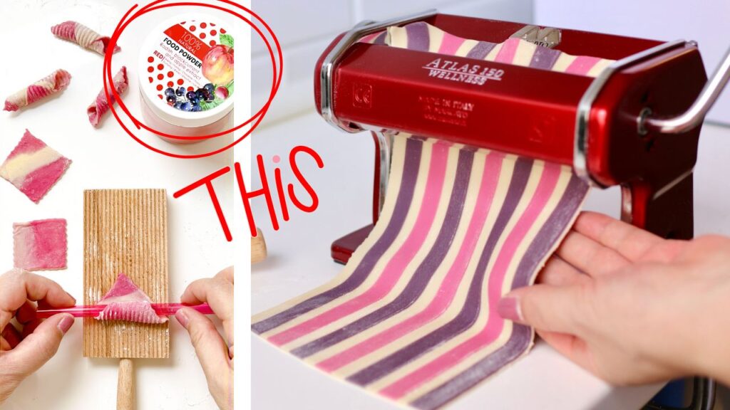 100%天然ナチュラル色素を混ぜたパスタ生地