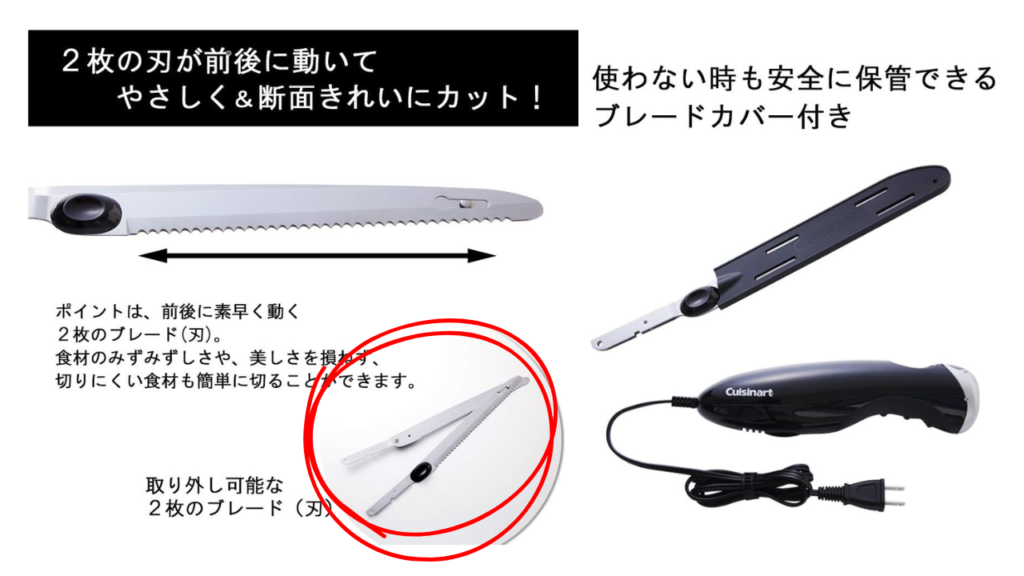 電動ナイフは刃が丸洗いできる