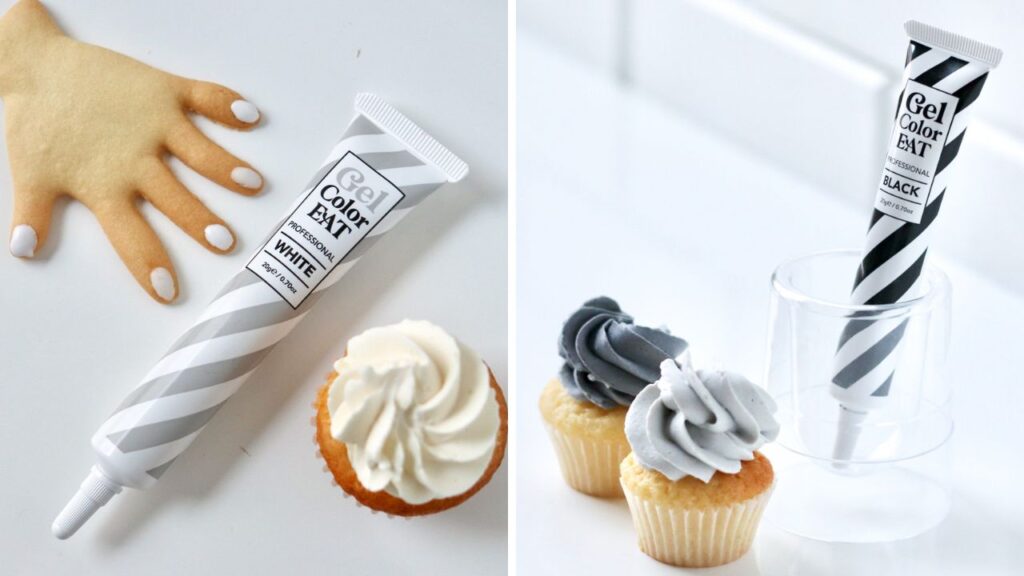 ジェルカラーの白と黒