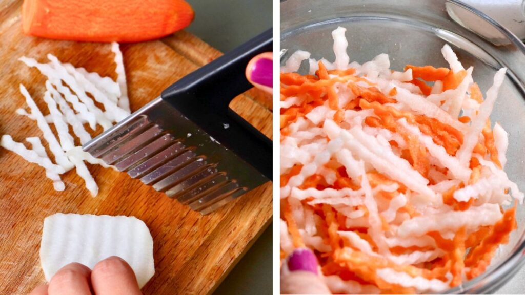 ベトナムのなみなみカッターで酢漬けを作る