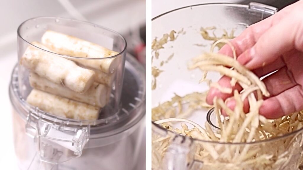 ゴボウの千切りを簡単にするフードプロセッサー