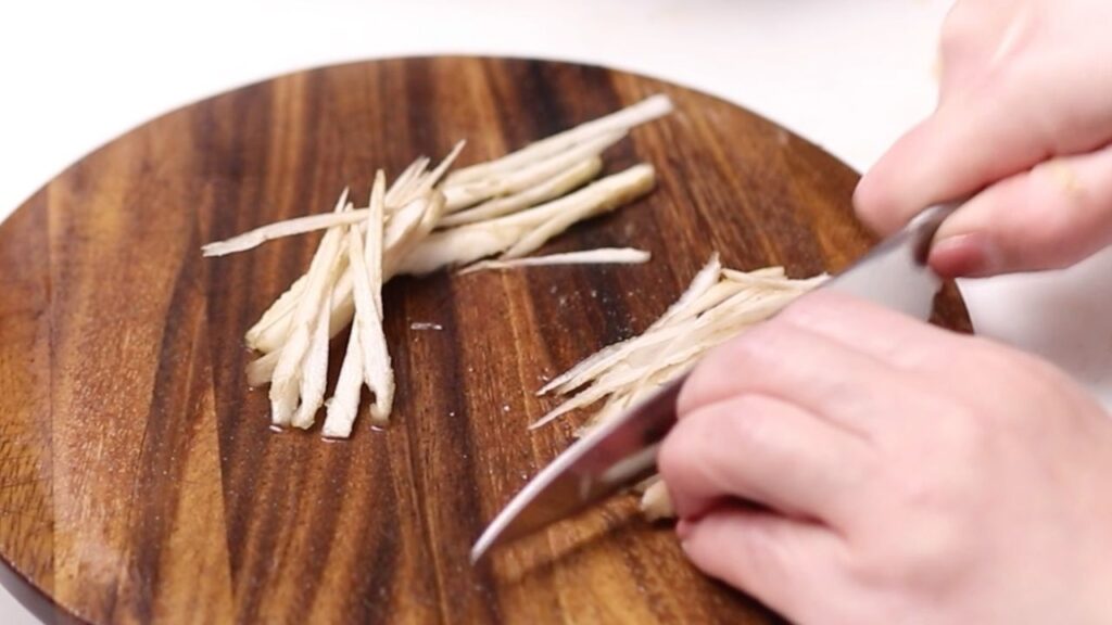 きんぴらのゴボウを時短カットする方法