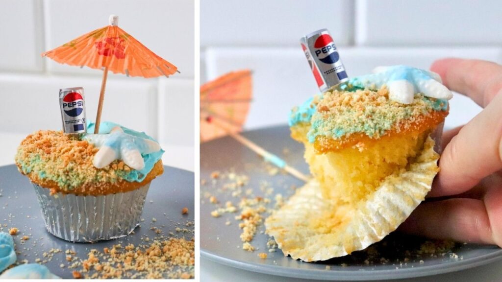 夏のカップケーキデコレーションは自由で楽しんでいる