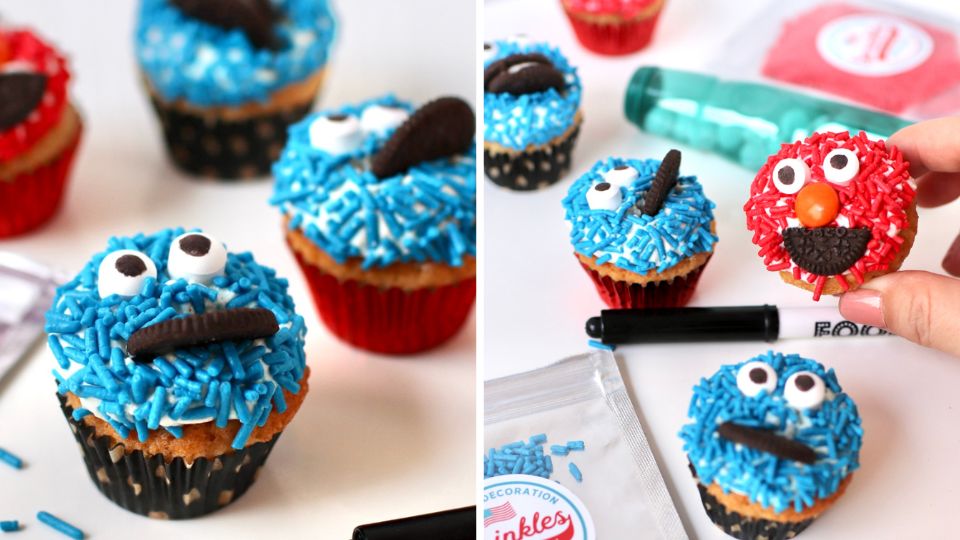 カップケーキモンスターとエルモのカップケーキ