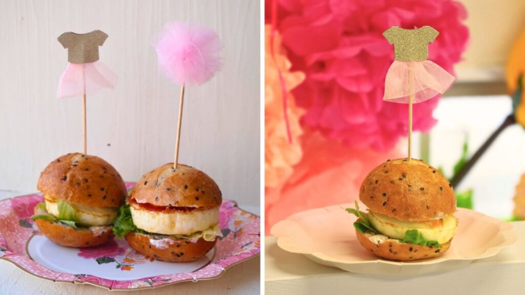 ピックの種類を変えるだけで可愛くなるミニハンバーガー