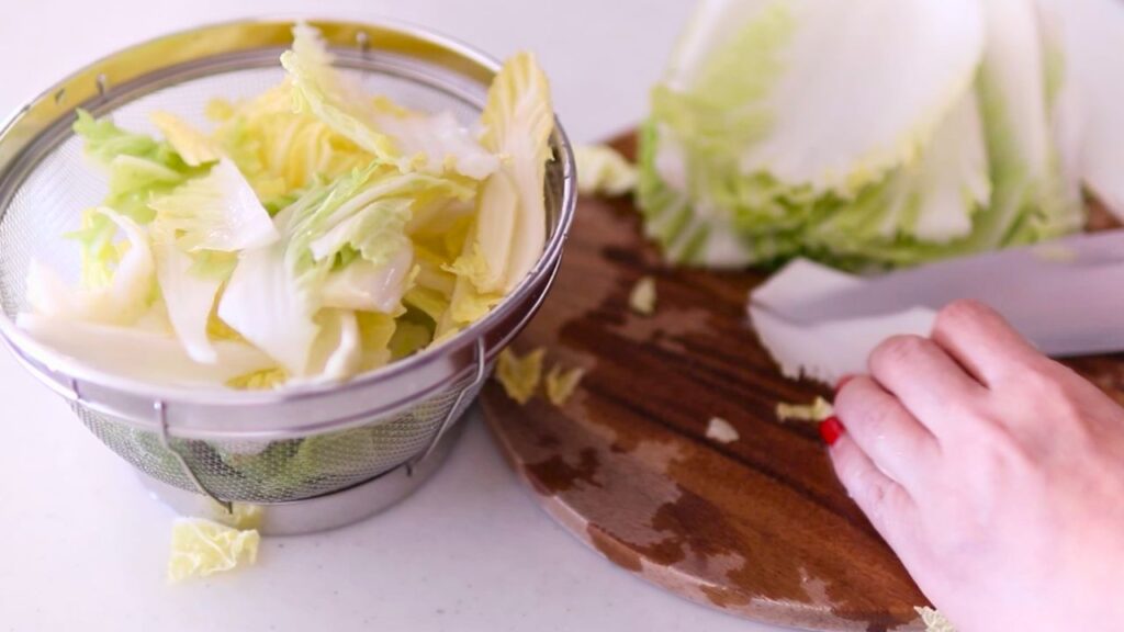 コッチョリキムチの野菜の切り方